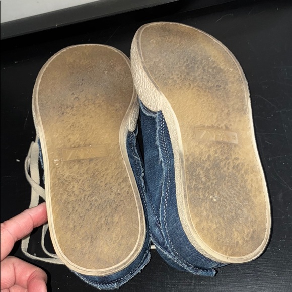 Zara Denim Blue and Cream Casual Sneakers - Picture 6 of 10